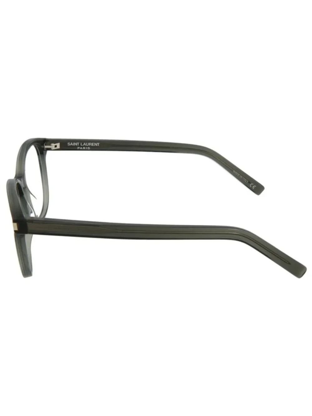 New Saint Laurent Women's Eyeglasses Unisex Round Oval Shiny Dark Olive